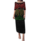 Personalized Penrith Panthers Puletasi Polynesian Tribal Pattern Style
