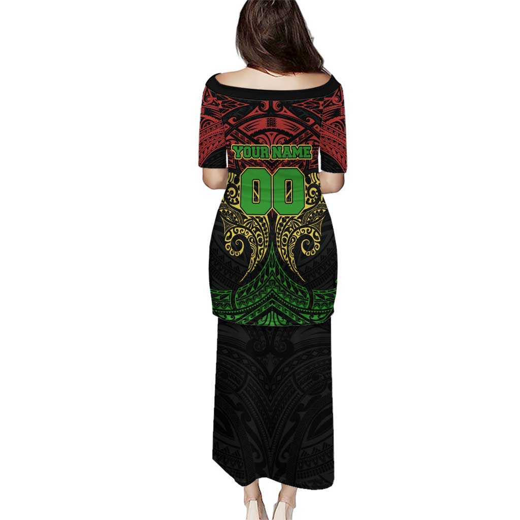 Personalized Penrith Panthers Puletasi Polynesian Tribal Pattern Style