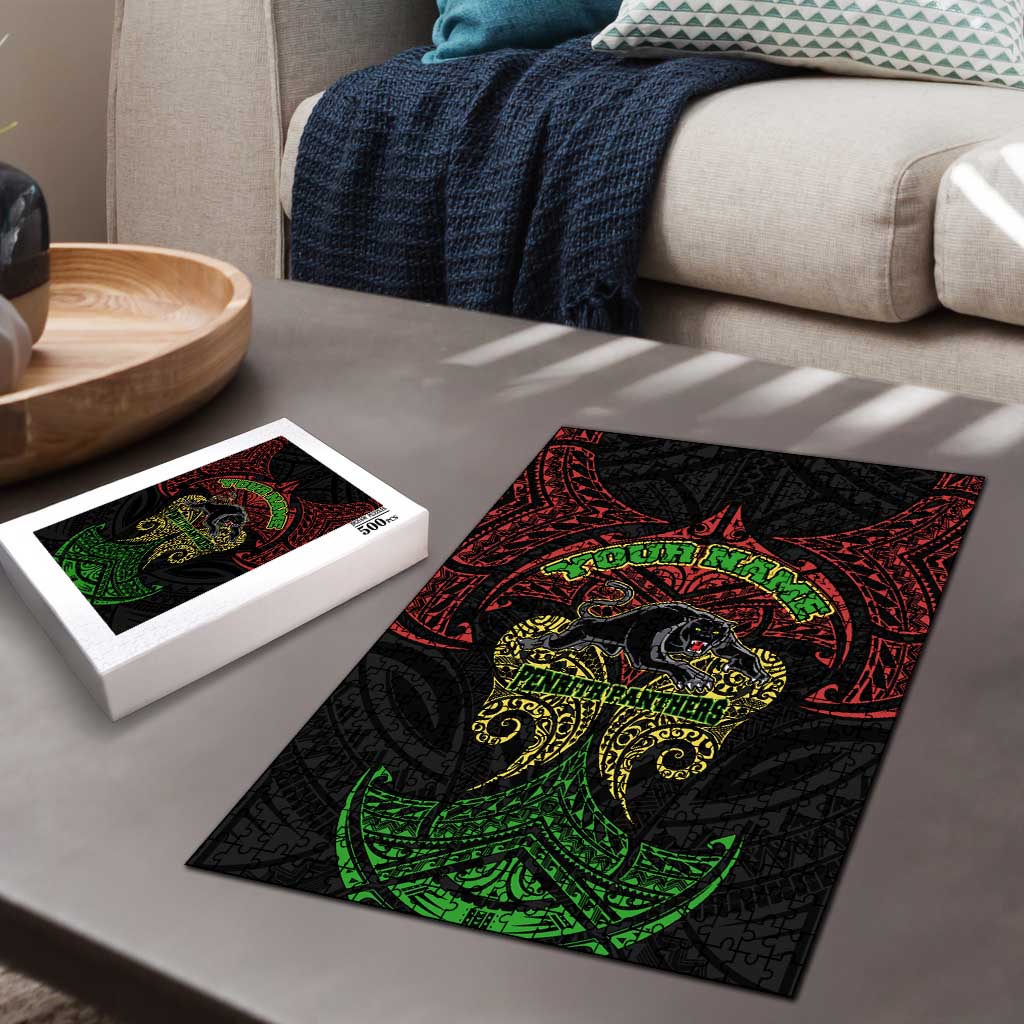 Personalized Penrith Panthers Puzzle Polynesian Tribal Pattern Style