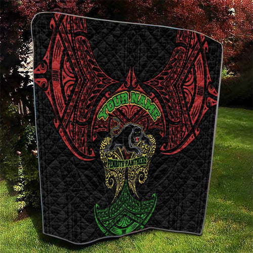 Personalized Penrith Panthers Quilt Polynesian Tribal Pattern Style