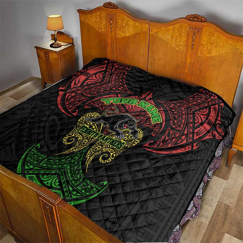 Personalized Penrith Panthers Quilt Polynesian Tribal Pattern Style