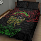Personalized Penrith Panthers Quilt Bed Set Polynesian Tribal Pattern Style