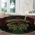 Personalized Penrith Panthers Round Carpet Polynesian Tribal Pattern Style
