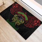 Personalized Penrith Panthers Rubber Doormat Polynesian Tribal Pattern Style