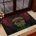 Personalized Penrith Panthers Rubber Doormat Polynesian Tribal Pattern Style