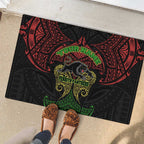 Personalized Penrith Panthers Rubber Doormat Polynesian Tribal Pattern Style