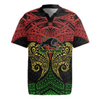 Personalized Penrith Panthers Rugby Jersey Polynesian Tribal Pattern Style