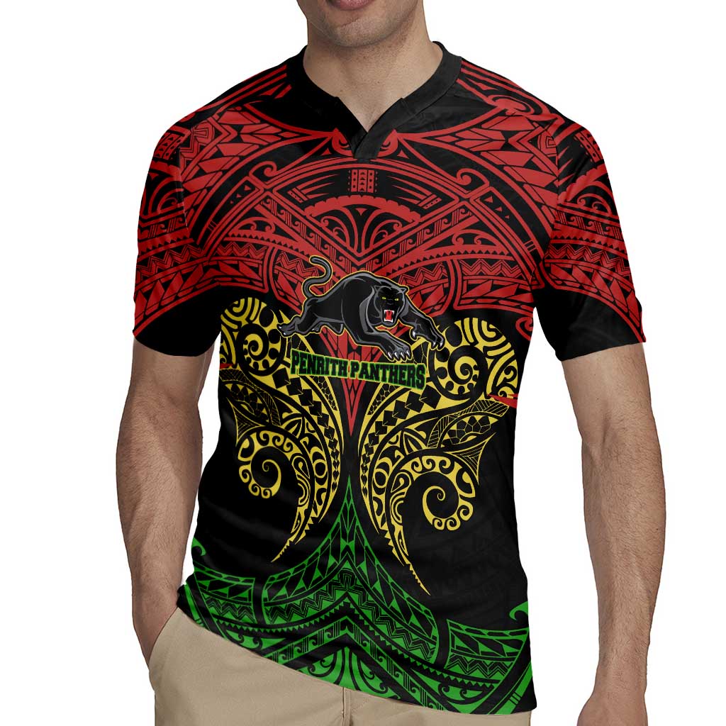 Personalized Penrith Panthers Rugby Jersey Polynesian Tribal Pattern Style