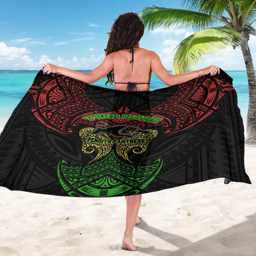 Personalized Penrith Panthers Sarong Polynesian Tribal Pattern Style