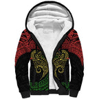 Personalized Penrith Panthers Sherpa Hoodie Polynesian Tribal Pattern Style