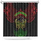 Personalized Penrith Panthers Shower Curtain Polynesian Tribal Pattern Style