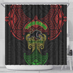 Personalized Penrith Panthers Shower Curtain Polynesian Tribal Pattern Style