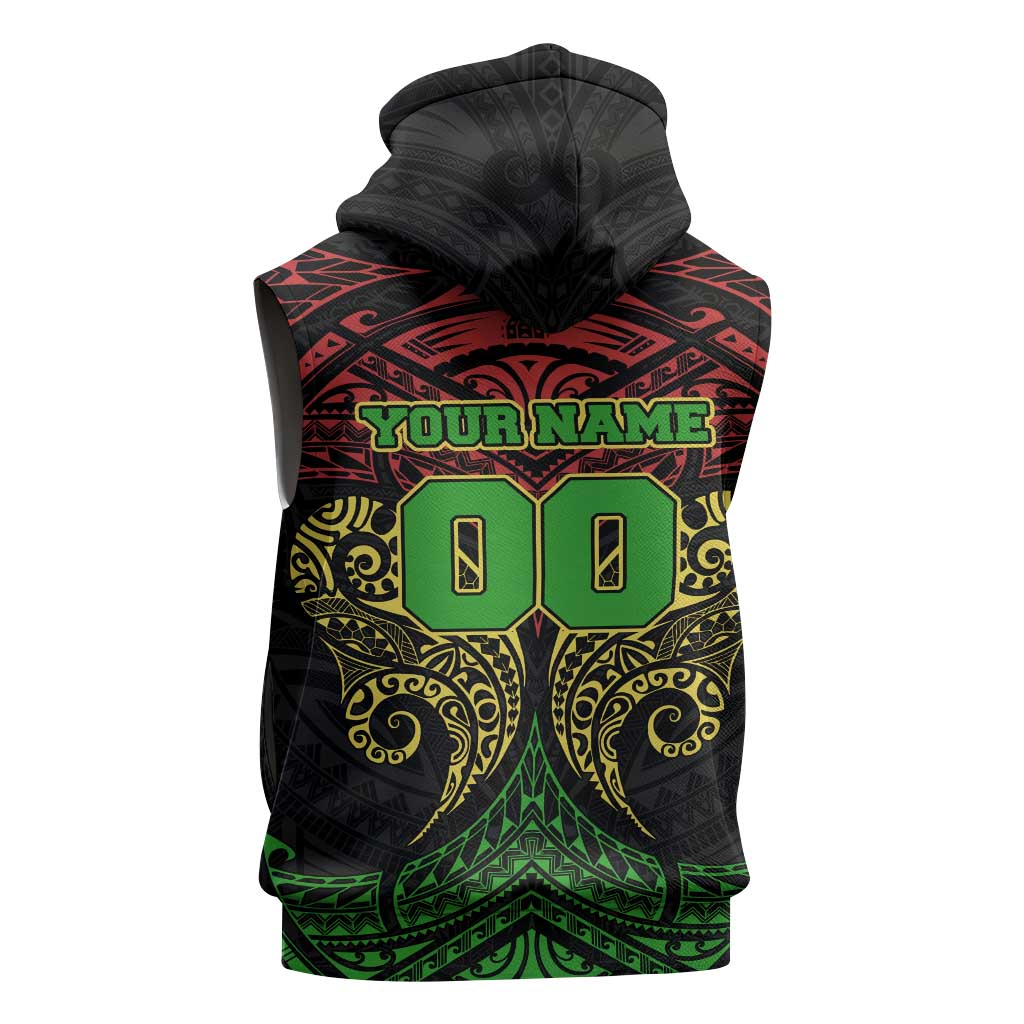 Personalized Penrith Panthers Sleeveless Hoodie Polynesian Tribal Pattern Style