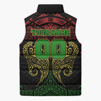Personalized Penrith Panthers Sleeveless Puffer Jacket Polynesian Tribal Pattern Style