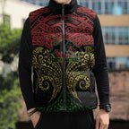 Personalized Penrith Panthers Sleeveless Puffer Jacket Polynesian Tribal Pattern Style