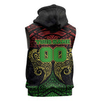 Personalized Penrith Panthers Sleeveless Zip Hoodie Polynesian Tribal Pattern Style