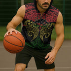 Personalized Penrith Panthers Sleeveless Zip Hoodie Polynesian Tribal Pattern Style
