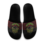 Personalized Penrith Panthers Slide Sandals Polynesian Tribal Pattern Style