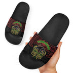 Personalized Penrith Panthers Slide Sandals Polynesian Tribal Pattern Style
