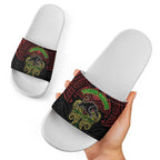 Personalized Penrith Panthers Slide Sandals Polynesian Tribal Pattern Style