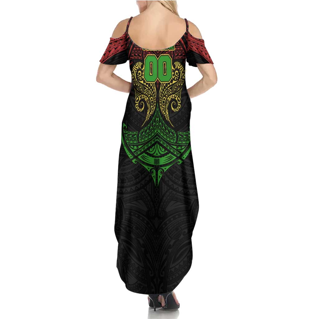 Personalized Penrith Panthers Summer Maxi Dress Polynesian Tribal Pattern Style