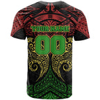 Personalized Penrith Panthers T Shirt Polynesian Tribal Pattern Style