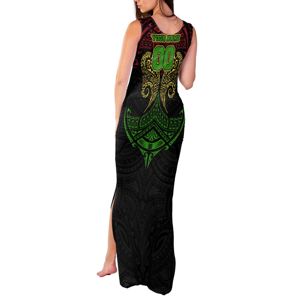 Personalized Penrith Panthers Tank Maxi Dress Polynesian Tribal Pattern Style