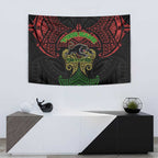 Personalized Penrith Panthers Tapestry Polynesian Tribal Pattern Style
