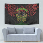 Personalized Penrith Panthers Tapestry Polynesian Tribal Pattern Style