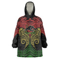Personalized Penrith Panthers Wearable Blanket Hoodie Polynesian Tribal Pattern Style