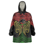 Personalized Penrith Panthers Wearable Blanket Hoodie Polynesian Tribal Pattern Style