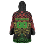Personalized Penrith Panthers Wearable Blanket Hoodie Polynesian Tribal Pattern Style