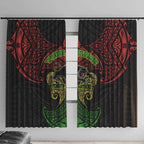 Personalized Penrith Panthers Window Curtain Polynesian Tribal Pattern Style
