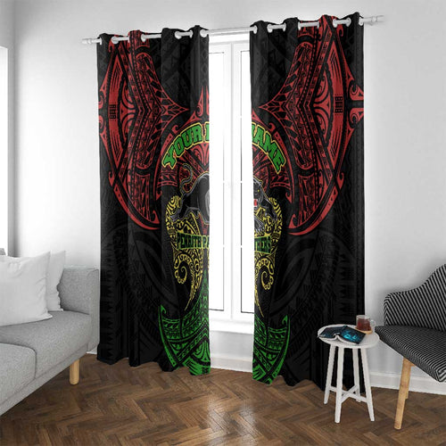 Personalized Penrith Panthers Window Curtain Polynesian Tribal Pattern Style