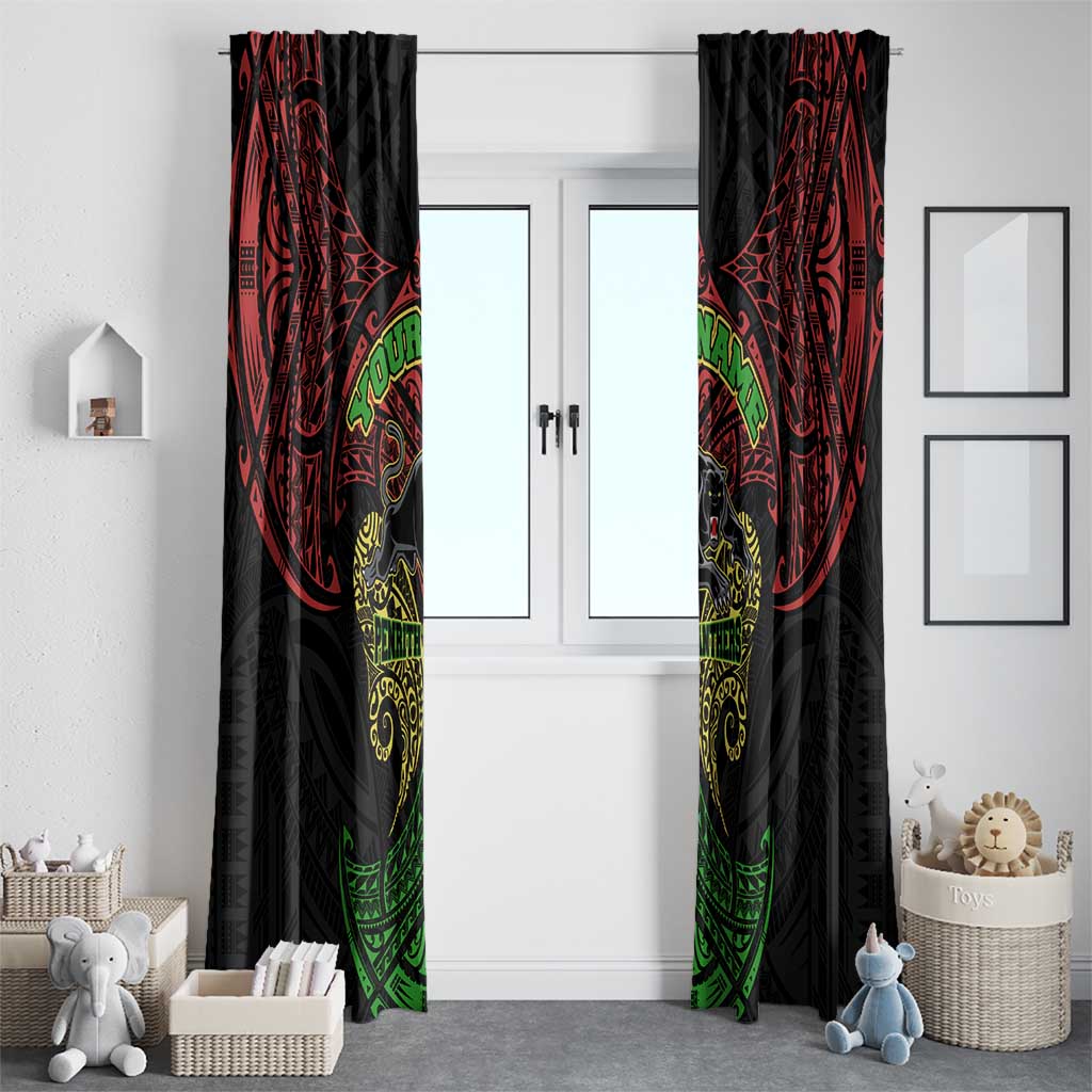 Personalized Penrith Panthers Window Curtain Polynesian Tribal Pattern Style