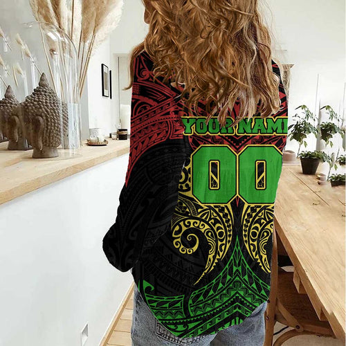 Personalized Penrith Panthers Women Casual Shirt Polynesian Tribal Pattern Style