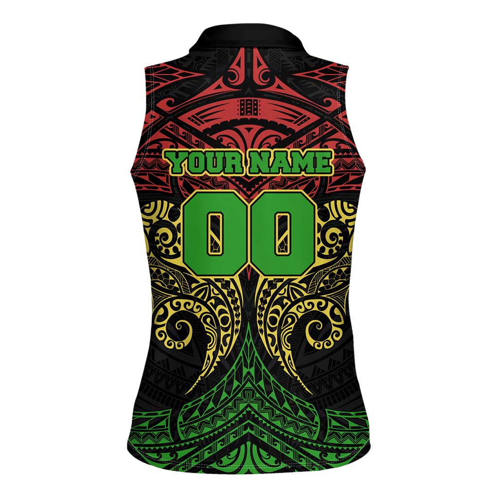 Personalized Penrith Panthers Women Sleeveless Polo Shirt Polynesian Tribal Pattern Style