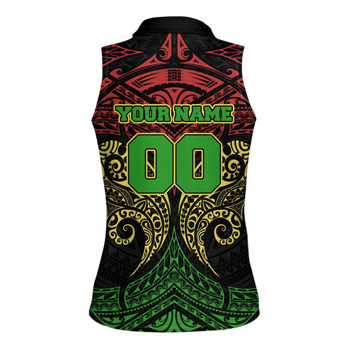 Personalized Penrith Panthers Women Sleeveless Polo Shirt Polynesian Tribal Pattern Style