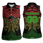 Personalized Penrith Panthers Women Sleeveless Polo Shirt Polynesian Tribal Pattern Style