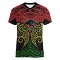 Personalized Penrith Panthers Women V-Neck T-Shirt Polynesian Tribal Pattern Style