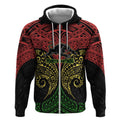Personalized Penrith Panthers Zip Hoodie Polynesian Tribal Pattern Style