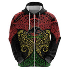 Personalized Penrith Panthers Zip Hoodie Polynesian Tribal Pattern Style