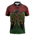 Personalized Penrith Panthers Zipper Polo Shirt Polynesian Tribal Pattern Style