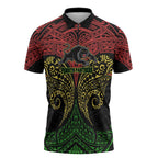 Personalized Penrith Panthers Zipper Polo Shirt Polynesian Tribal Pattern Style