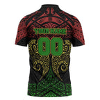 Personalized Penrith Panthers Zipper Polo Shirt Polynesian Tribal Pattern Style