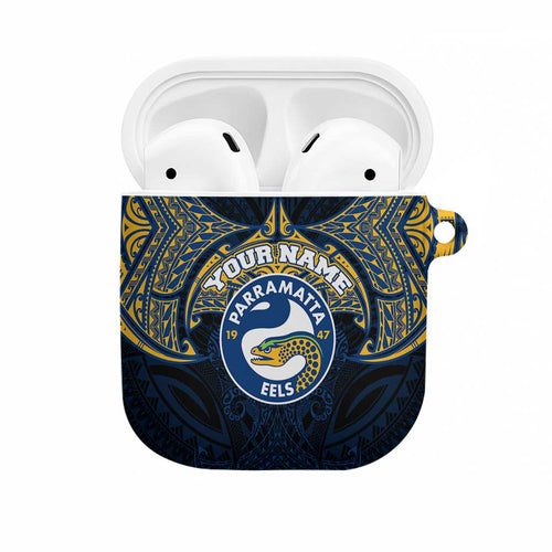 Personalized Parramatta Eels AirPods Case Polynesian Tribal Pattern Style