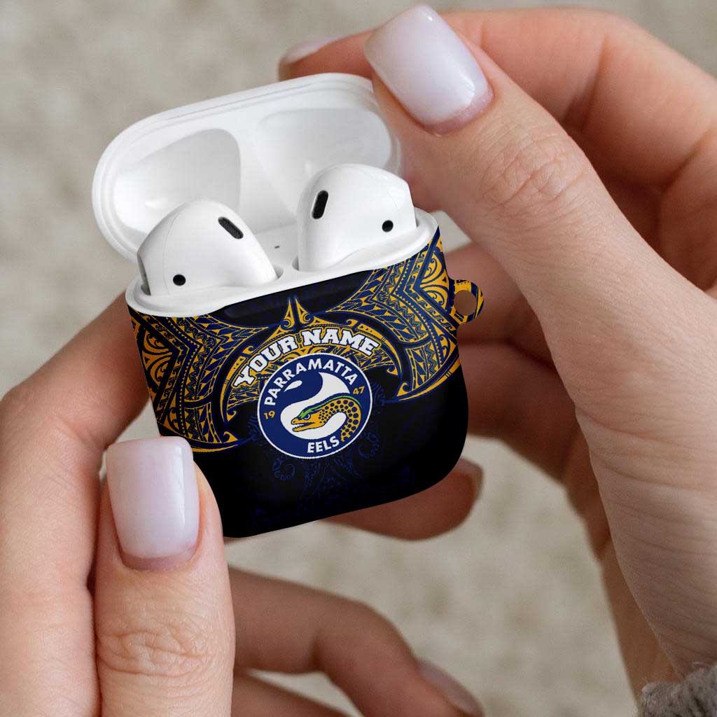 Personalized Parramatta Eels AirPods Case Polynesian Tribal Pattern Style