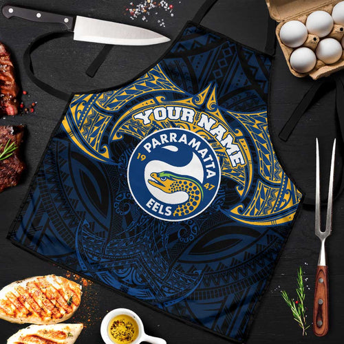 Personalized Parramatta Eels Apron Polynesian Tribal Pattern Style
