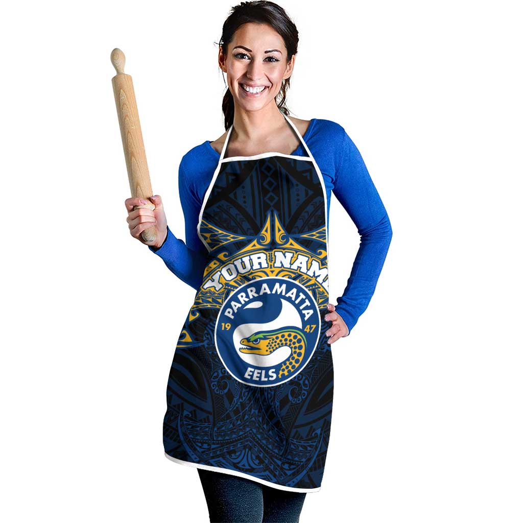 Personalized Parramatta Eels Apron Polynesian Tribal Pattern Style