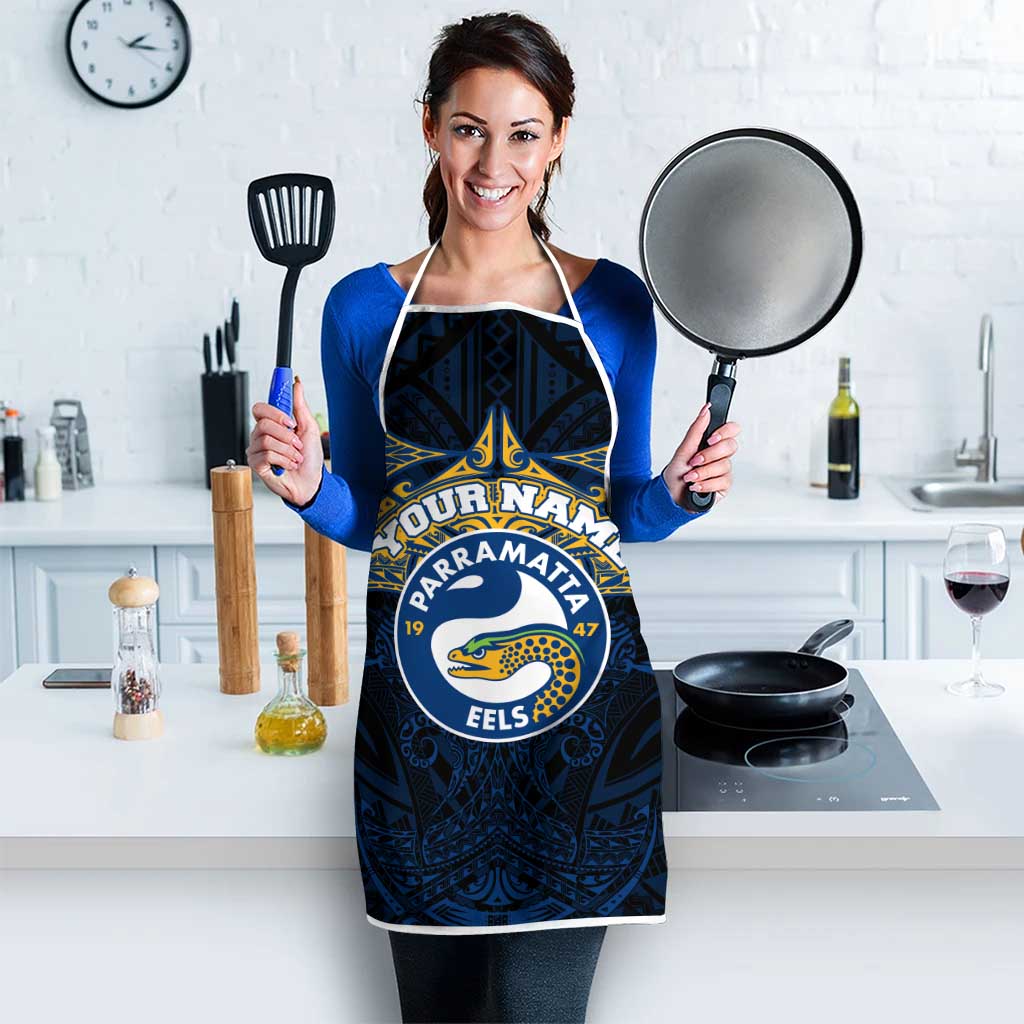 Personalized Parramatta Eels Apron Polynesian Tribal Pattern Style